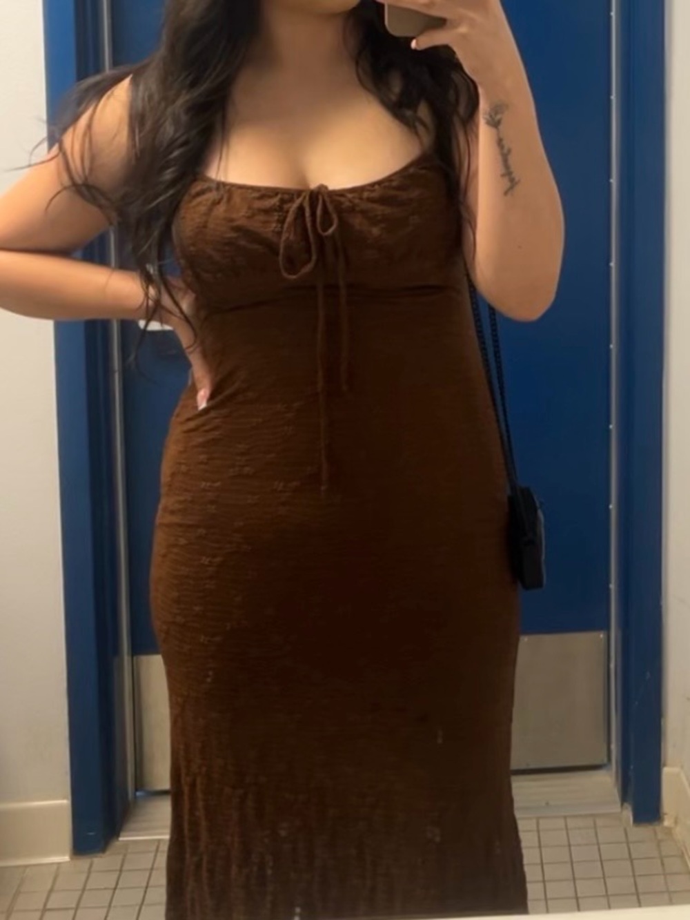 See You Monday Brown Sleeveless Knit Maxi Dress